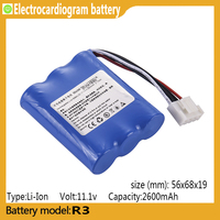 R3 capacity 2600mAh 11.1v Li-ion battery, suitable for Mindray R3A,uMEC10,MEC6,Umec6, Umec7,uMEC12, uMEC15,electrocardiographs