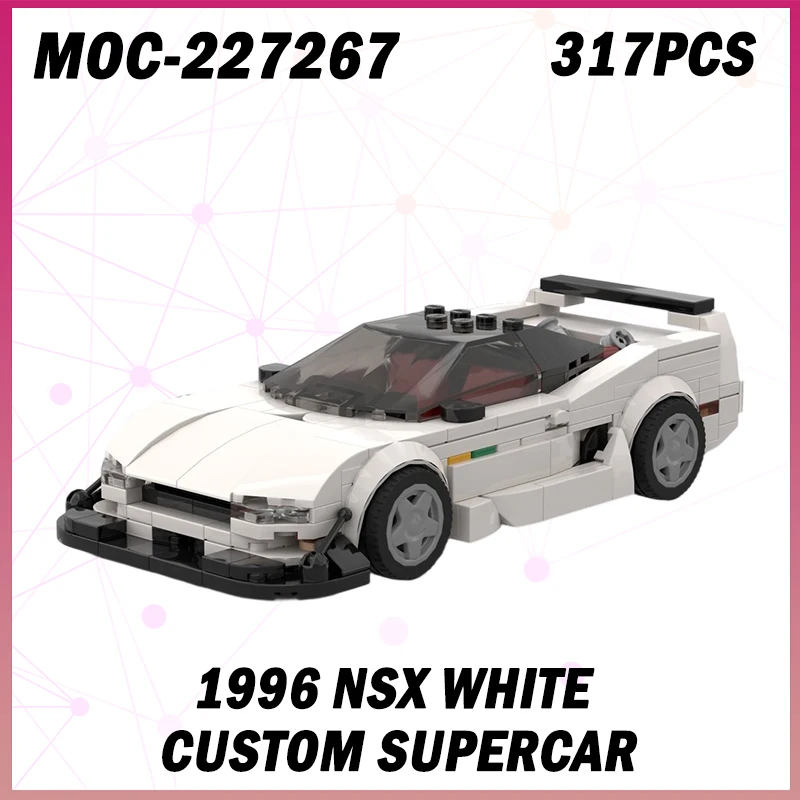 

317PCS MOC-227267 Speed Champions 1996 NSX White Custom Supercar Building Block Model Brick KIDS Birthday Xmas Gifts Miniature