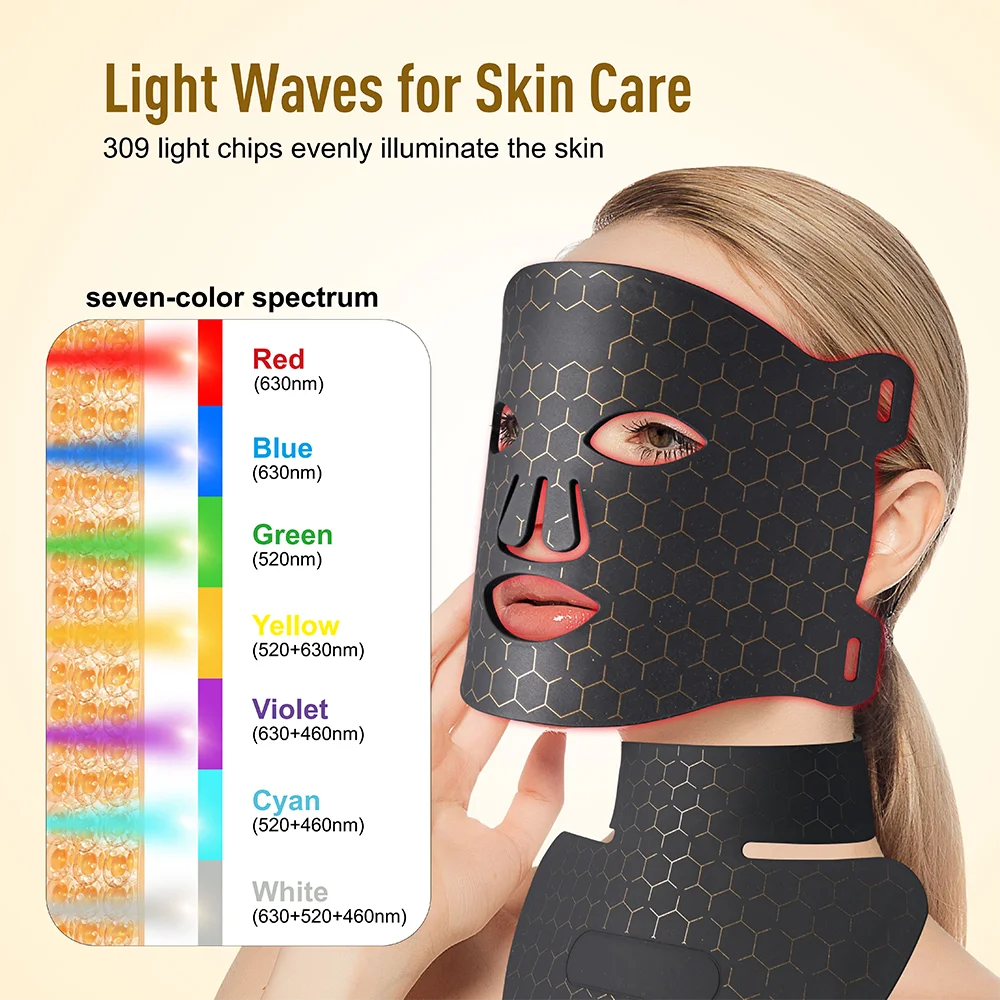 CE Certified Standing LED Mask Red Light Therapy Home Usered Light Therapy Device for Face Wearable Face Pain Relief EU Plug