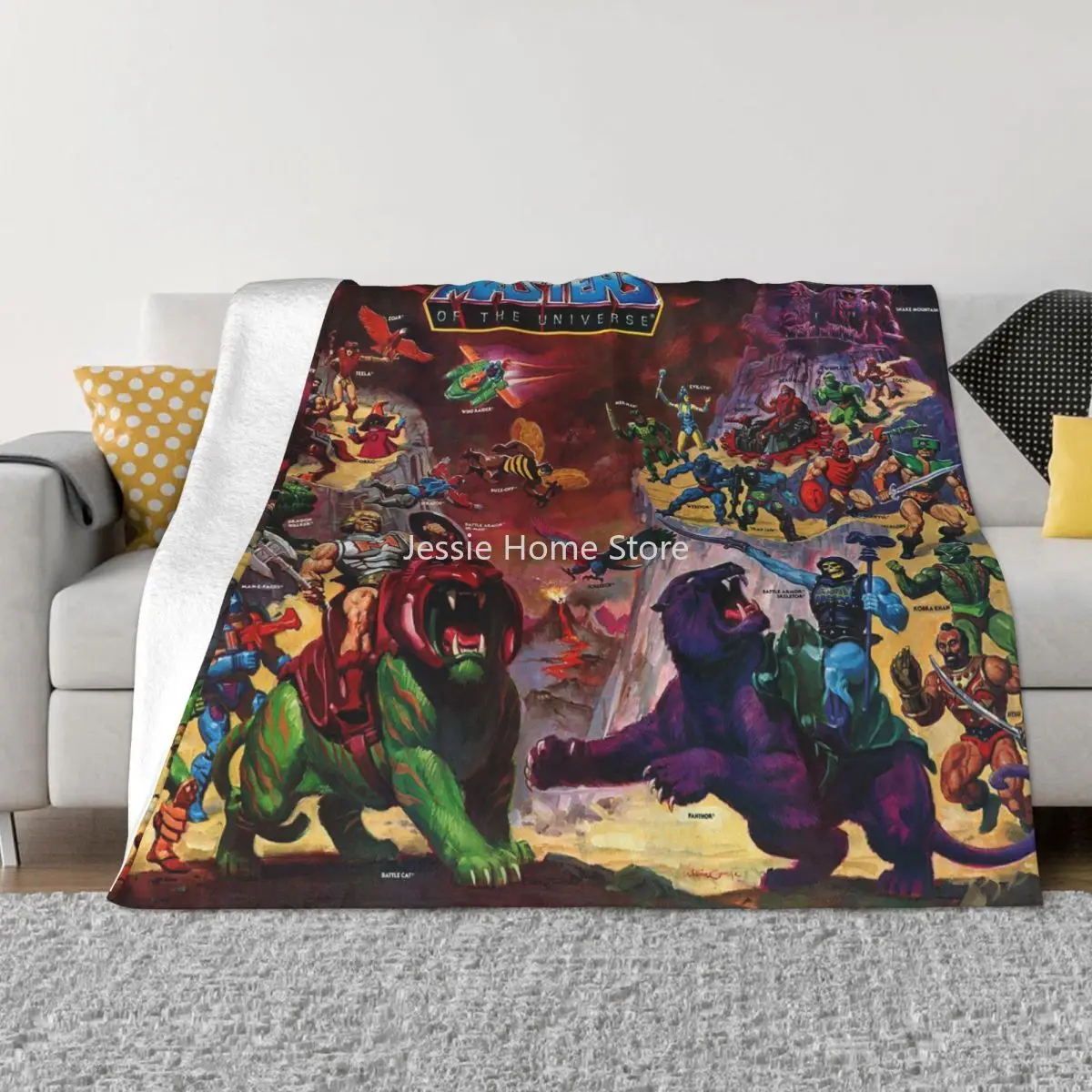 

Masters Of The Universe He-man Blanket Velvet Textile Decor Cartoon Breathable Soft Throw Blankets for Sofa Couch Bedding Throws