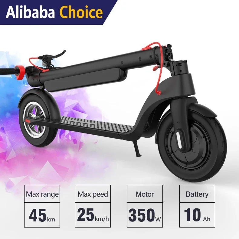 Drop Shipping 10 Inch 350w 500W Motor 60KM X8 E Scooter Removable Lithium Battery Electronic Scooter