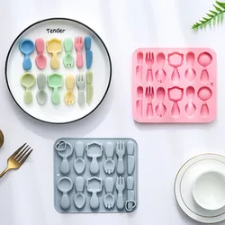 12 with Knife, Fork and Spoon Modeling Silicone Mold Baking Tool Cake Mold Complementary Food Fudge Chocolate Mold Molds