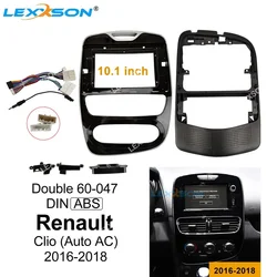 Car Fascia Trim Kit For Renault Clio 2016 17 2018 Manual AC Double Din Car dvd Frame Audio Fitting Canbus Adaptor Dash Panel