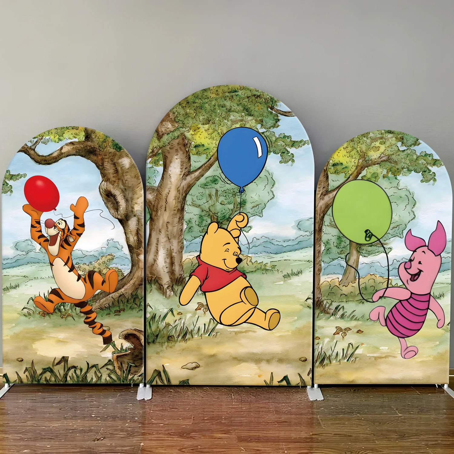 

Disney Winnie The Pooh Arch Backdrop Cover Piglet Tigge Baby Shower Kids Birthday Party Background Wall Decoration Supplies
