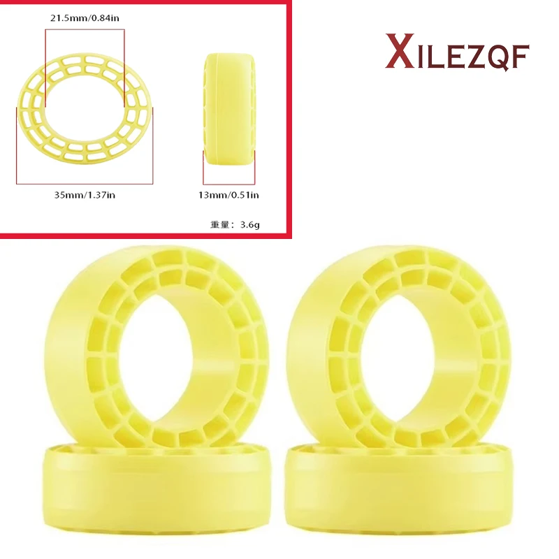 XILEZQF RC 4pcs 0.7 Inch Silicone Rubber Wheel Tires Insert Foam for Axial SCX30 1/30 Scale RC Crawler Car Upgrade Accessories