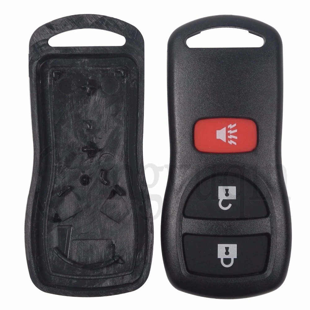 3 ปุ่มรีโมทกุญแจรถ Stying Fob Shell Case Cover Blank สําหรับ Nissan Armada Xterra Pathfinder Frontier Quest Titan Murano