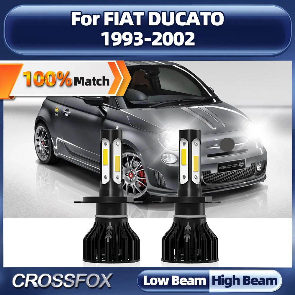 2Pcs 120W H4 Canbus LED Headlight 20000LM Turbo Auto Lamps 12V Plug & Play For FIAT DUCATO 1993-1997 1998 1999 2000 2001 2002