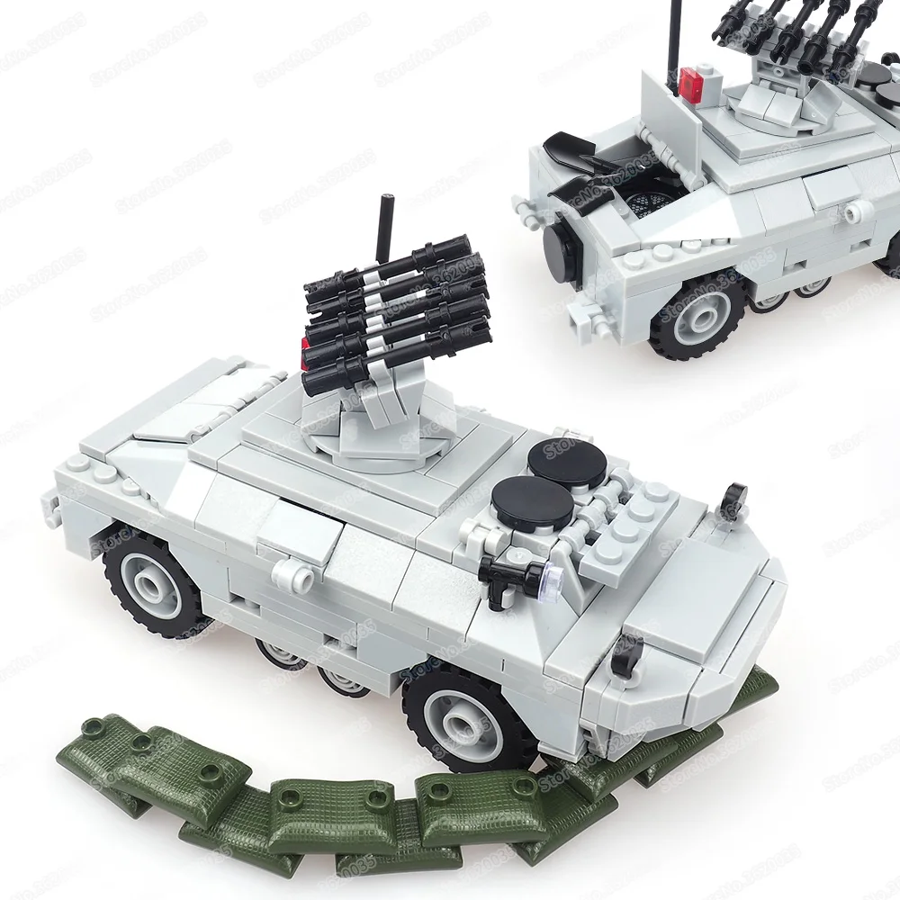 9P184 Anti-tank Armored Reconnaissance Car Building Block WW2 Figures Mini Weapons Amphibious Equipment Model Child Gift Boy Toy