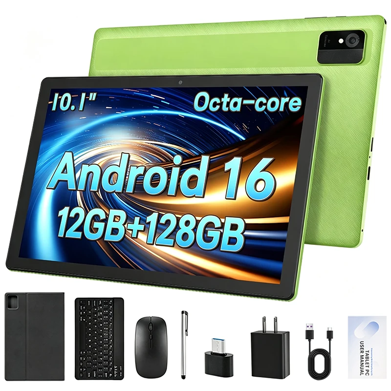 Paitanry 10 Inch Android 16 Tablet PC With Keyboard Mouse Octa Core 12GB RAM 128GB ROM Bluetooth Dual Camera Wifi Tablet Gift