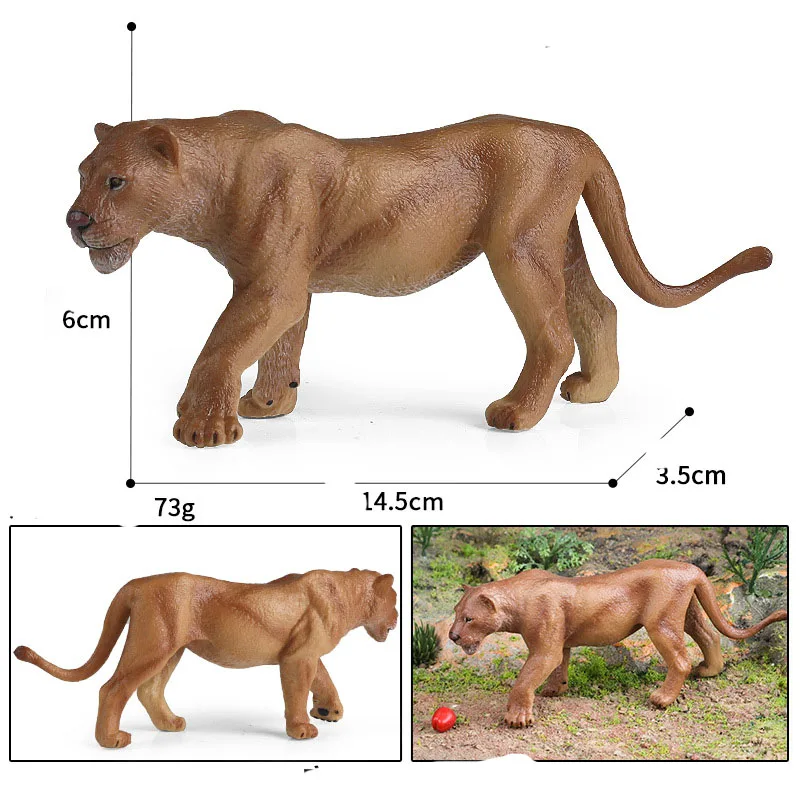 사자 가족 피규어 시뮬레이션 아프리카 야생 동물 암사자 입상 모델 어린이를위한 교육 장난감