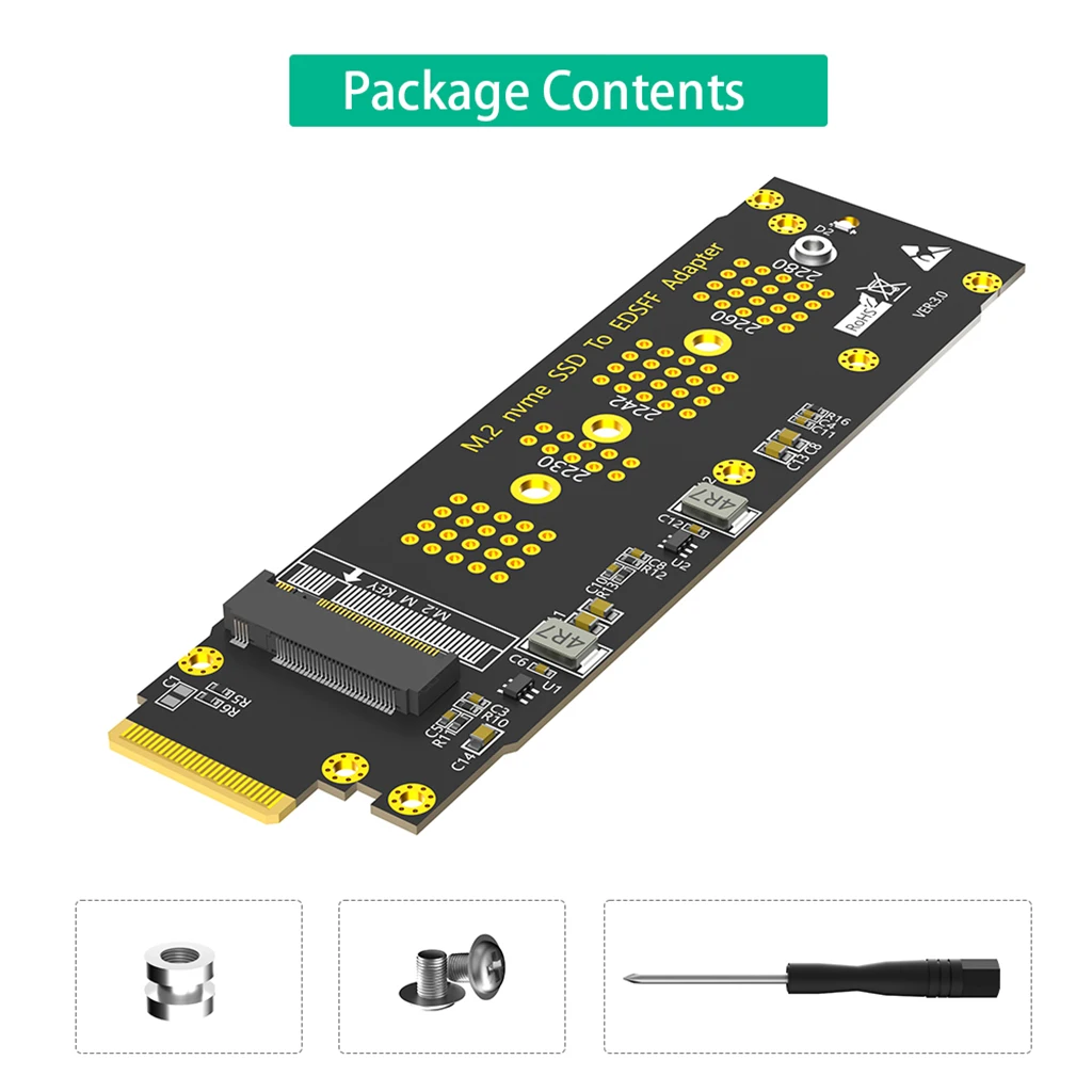 

Адаптер для NVMe M.2 SSD-NVMe EDSFF E1.S SSD-карта для M.2 NGFF 2230/2242/2260/2280 M Key SSD PCI-E 4,0 Gen4 Gen3 x4 конвертер