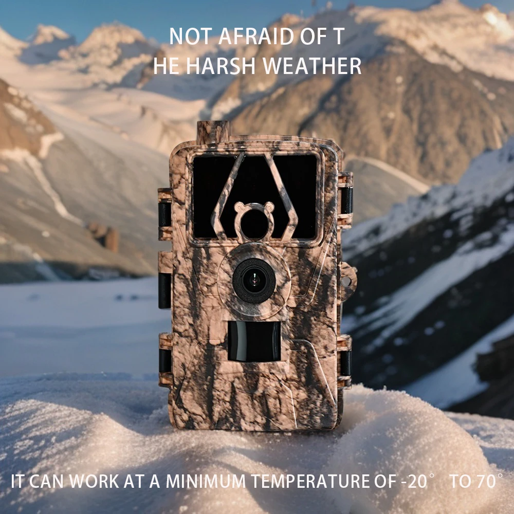 60Mp Camouflage Hunting Camera 8K Ultra Clear Day and Night Dual Use Infrared Detection Outdoor Farm Orchard Wildlife Monitoring Camera