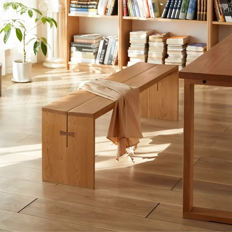 

Cherry wood bench household shoe changing stool bedroom end butterfly tenon solid wood