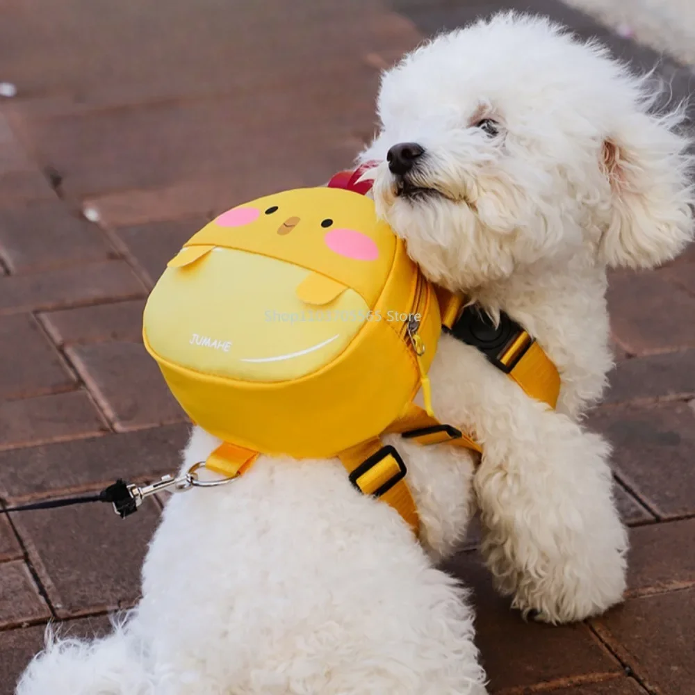 Adjustable Soft Pet Vest with Backpack Leash for Small and Medium Dogs Perfect for Outdoor Adventures and Carrying Treats