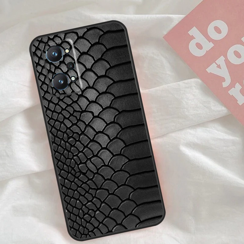 Snake Skin Case For Realme C71 C65 C67 C63 C61 C55 C51 C53 C35 C75 11 12 13 14 15 16 Pro Plus GT8 GT7 Pro