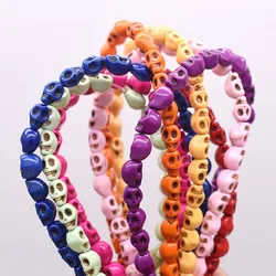 6x8mm Bright Smooth Color Skull Shape Beads Natural Turquoise Stone Skull Spacer Loose Beads for Jewelry Making Diy Bracelet