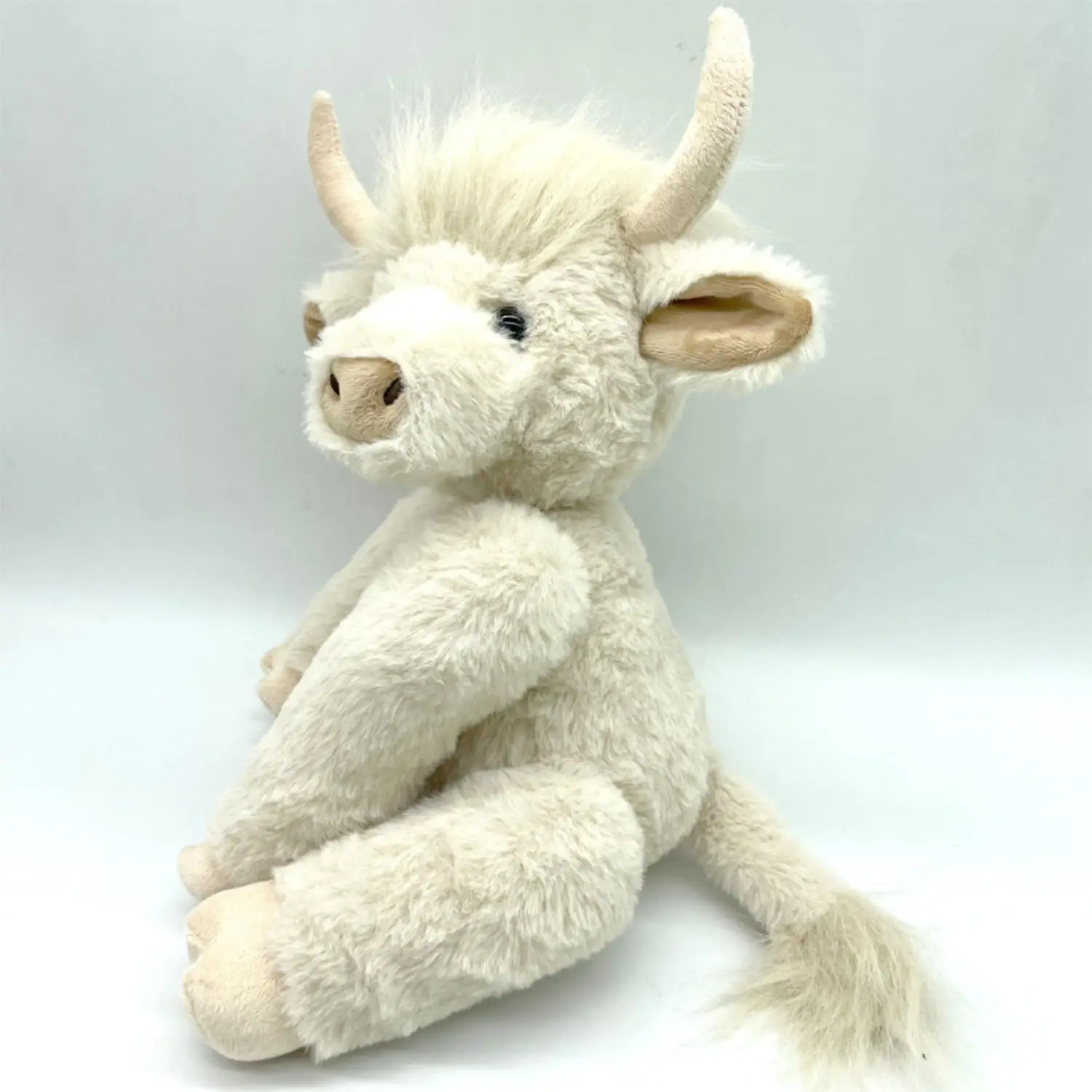 Highland Cow Plush Toy,Highland Cow Plush That Makes Sounds,Joints Can Move, Wearing Wreaths and Necklaces,Birthday Gifts