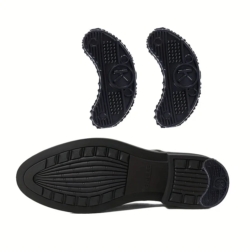 20 Pcs Heel Plates Material Black Anti Slip Rubber Sole Replacement Heel Repair Pad Replacement With Nails DIY Glue On Shoes Pad