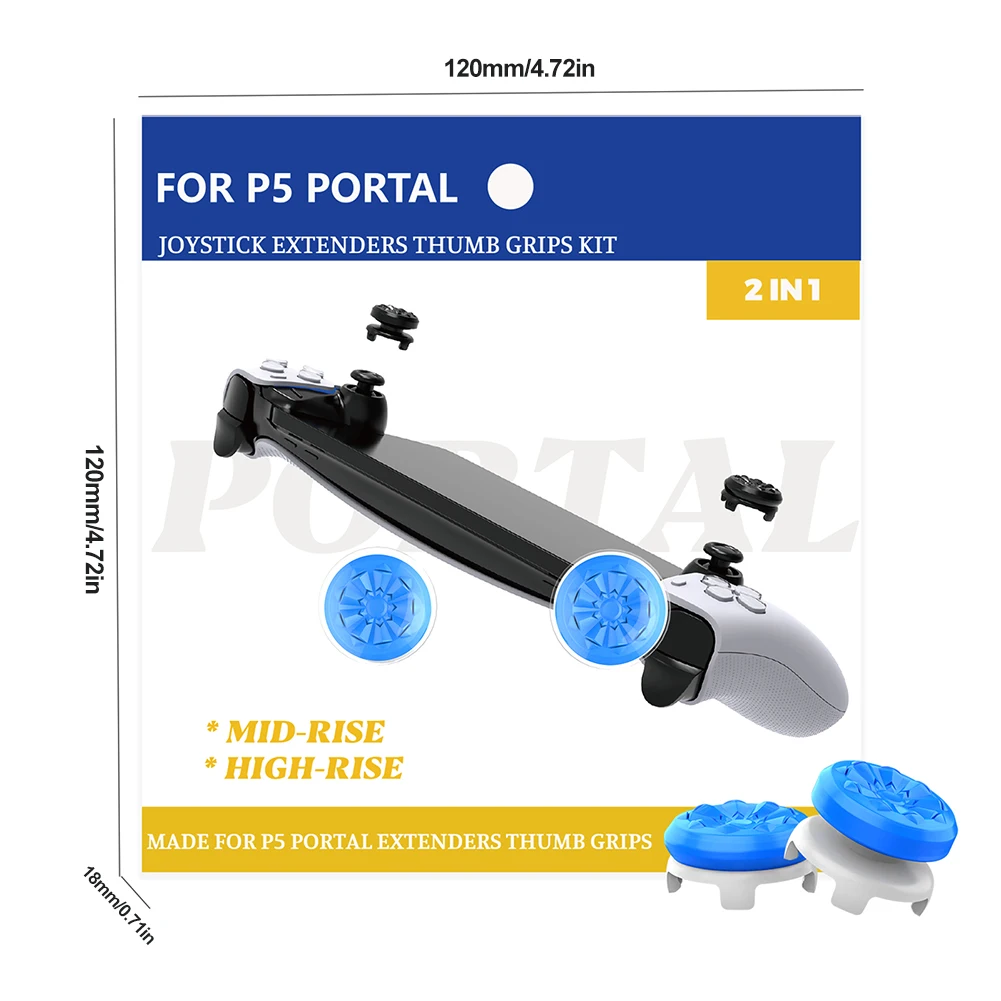 향상된 썸 그립 캡 키트 1, 하이 라이즈 1, 미드 라이즈 썸 스틱 캡 커버, PS5 플레이스테이션 포털 원격 플레이어용
