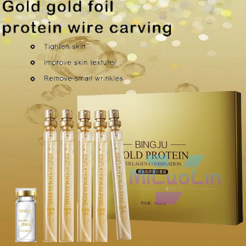 Protein Thread And Gold Essence Soluble Protein Thread And Gold Essence Combination Collagens Serums For Anti-Aging Firming