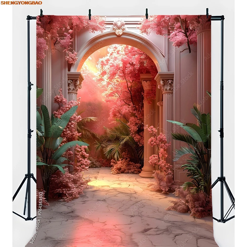 

Valentine's Day Dreamy Photography Backdrops Indoor Floral Archway Pregnant Weddings Maternity Overlays Background Props AN-06