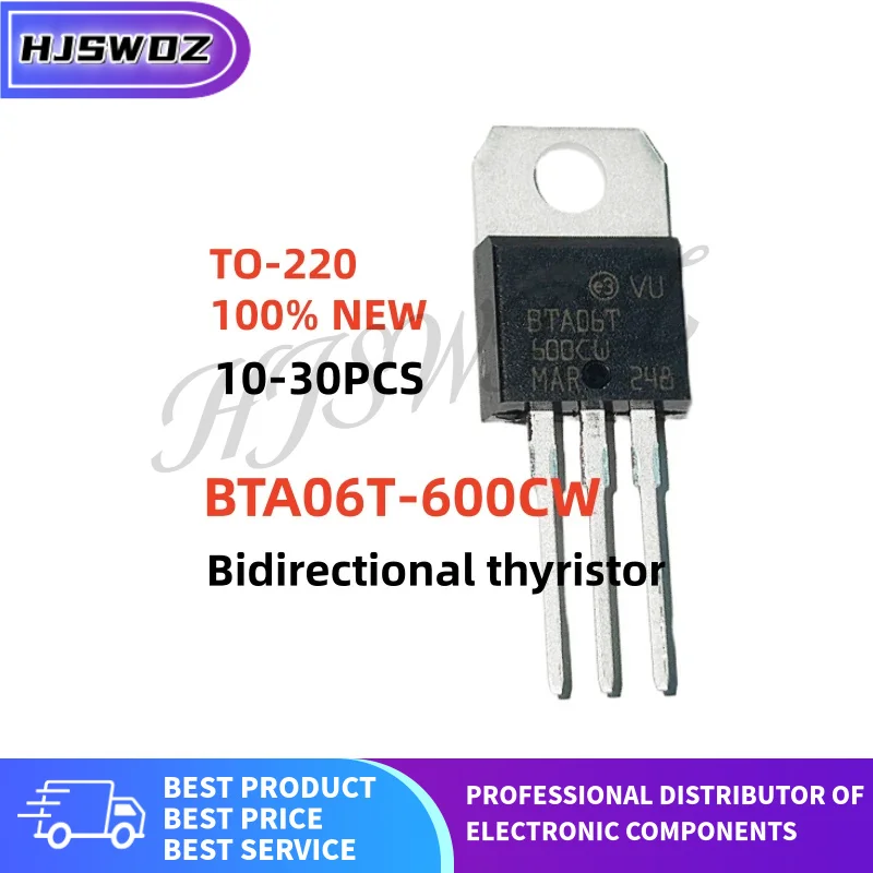 10-30Pcs BTA06T-600CW BTA06T600CW BTA06T 600CW TO-220 6A 600V Bidirectional thyristor NEW