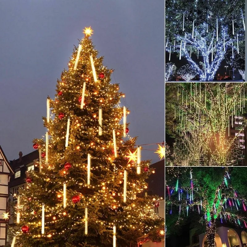 تعمل بالبطارية 8 أنابيب عيد الميلاد ضوء LED سلسلة أضواء منزل شجرة إيف حديقة شارع ديكور الزفاف الجمالية #4