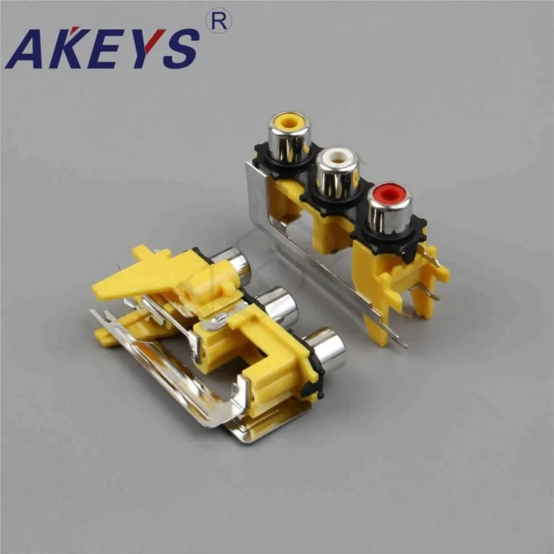 10PCS AV3-8.4-13 Pcb Mounted Av Concentric Outlet 3 Rca Female Jack Video Av Socket