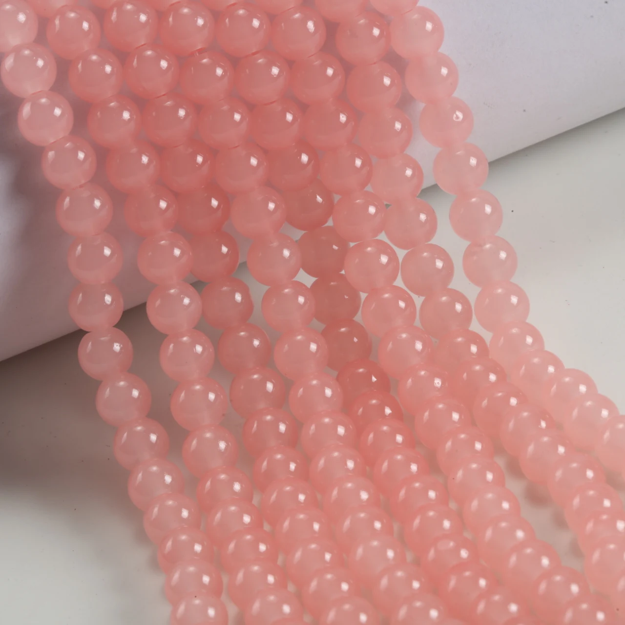 8mm Sky Blue Round Glass Beads 20/40/80/160pcs Bulk Pack Imitation Jade Spacer Beads for Jewelry Making Supplies