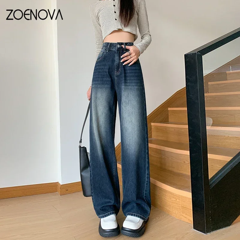 

ZOENOVA Autumn Fashion Y2k Jeans Woman's Wide Leg Pants 2023 New High Waist Vintage Casual Korean Street Style Brand Clothing