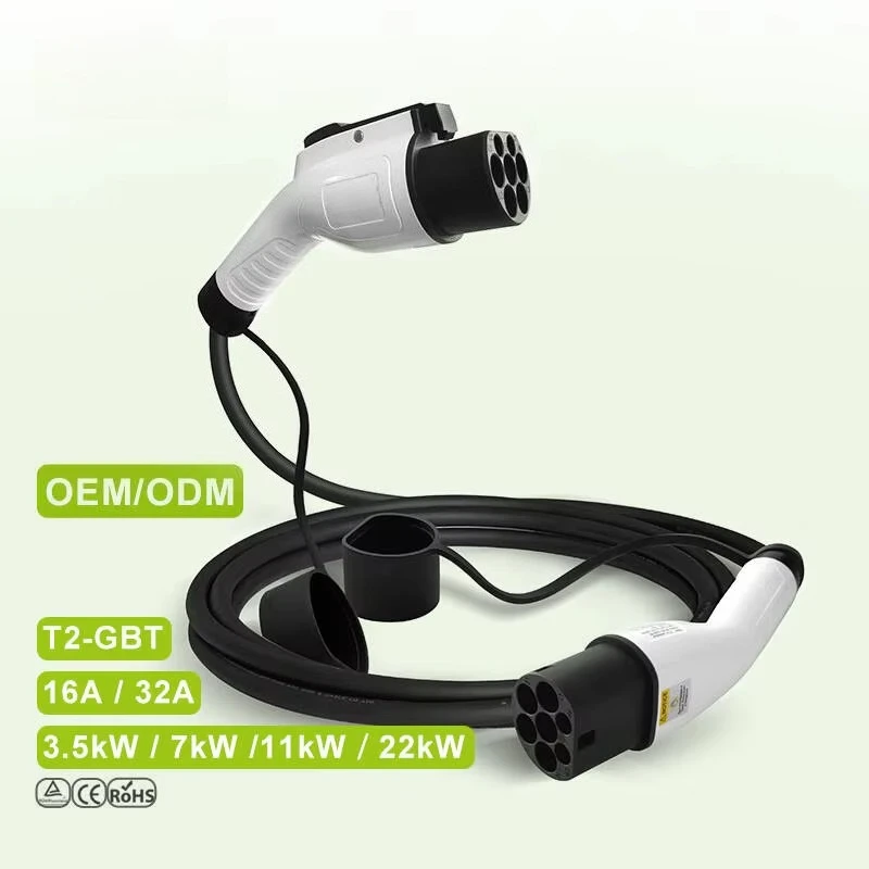 

Кабель для зарядки электромобилей IP65 Type2 на GBT, 16А 32А, 3.5кВт 7кВт 11кВт 22кВт, 3м 5м 6м 7м 8м 10м, для общественных зарядных станций и домашнего использования