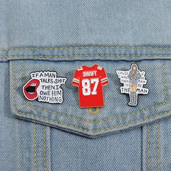 Female Singer Enamel Pins Custom SWIFT 87 Jersey Brooches Lapel Badges Funny Jewelry Gift for Fans Friends