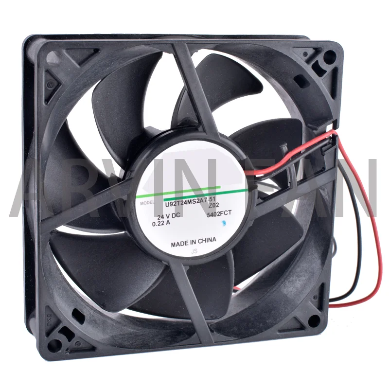 COOLING REVOLUTION-U92T24MS2A7-51, 9cm, 90mm, 92mm, 9025, 9225, 24V, 0.22A, inversor de rodamiento de bolas doble de dos cables, ventilador de refrigeración IPC