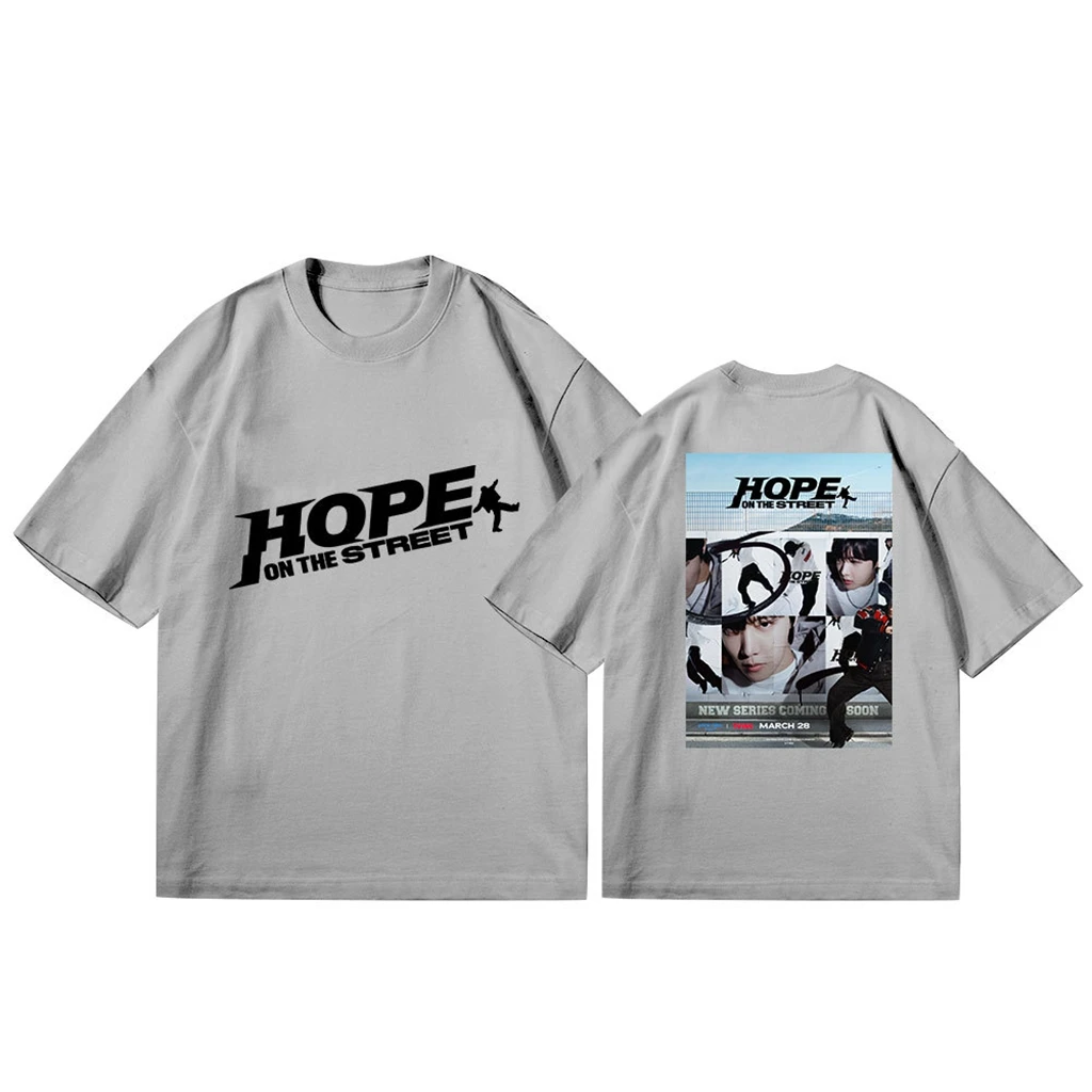 Y2K Women's Summer Cotton Tops KPOP Hope ON THE STREET Letter Print Couple T-Shirt Harajuku Streetwear Short Sleeve Clothing