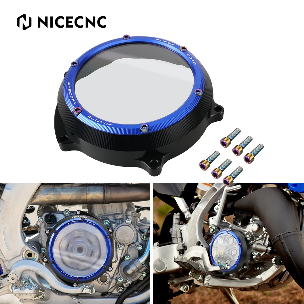 

NiceCNC Clear Clutch Guard Cover for Yamaha YZ 250F YZF 250 YZ250F 2019 2020 2021 Motorcycle Transparent Protector Aluminum