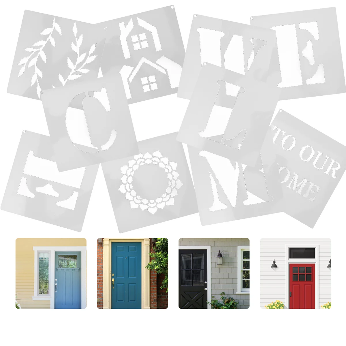 

10 Pcs Stencil for Painting Craft Reusable Stencils Home Decorations Welcome Templates