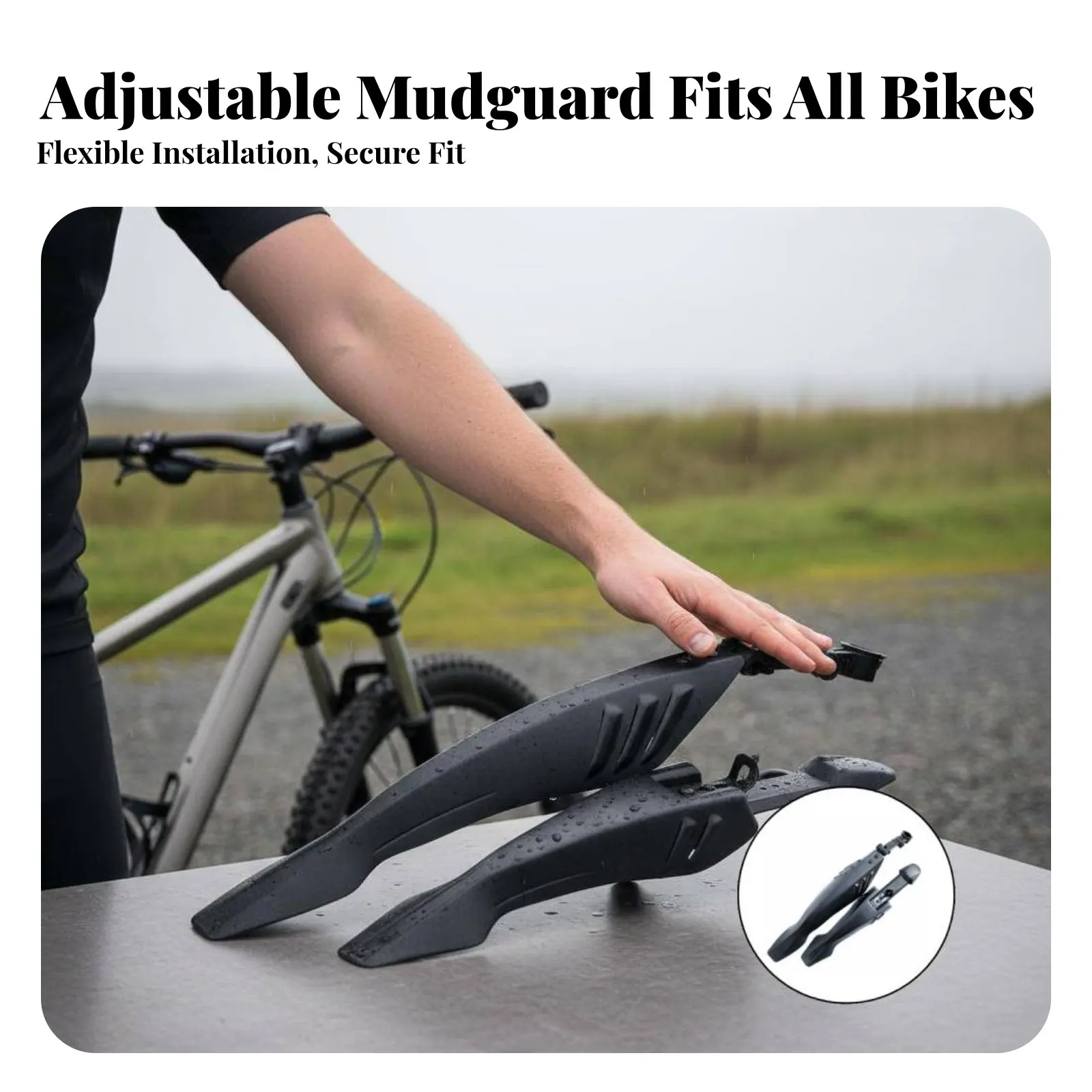 

Комплект из 2 долговечных регулируемых легких велосипедных крыльев для горного велосипеда