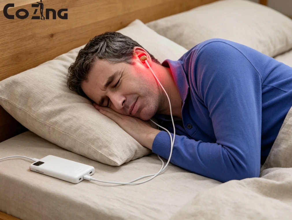 Tinnitus Ear Laser Therapy Device 808nm Red Light LLLT Ear Canal Otitis Media Deafness Tinnitus Physiotherapy USB Type-C Earplug