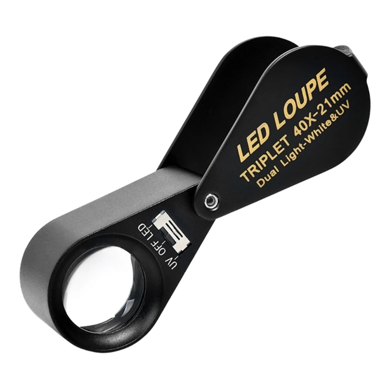 Folding Jewllery Loupe Portable Glass Pocket Size Lovely Jewllery Magnifier Glasses 40X Magnification