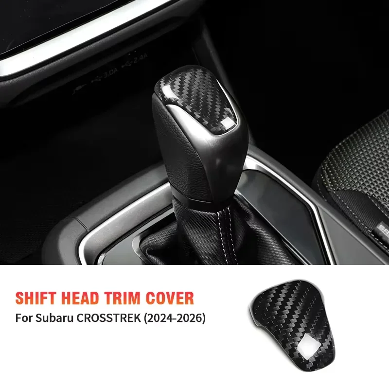 

For SUBARU Corsstrek Real Dry Carbon Fiber Be Shift Head Trim Cover 2024-2026 Interior Decoration Modification Accessories