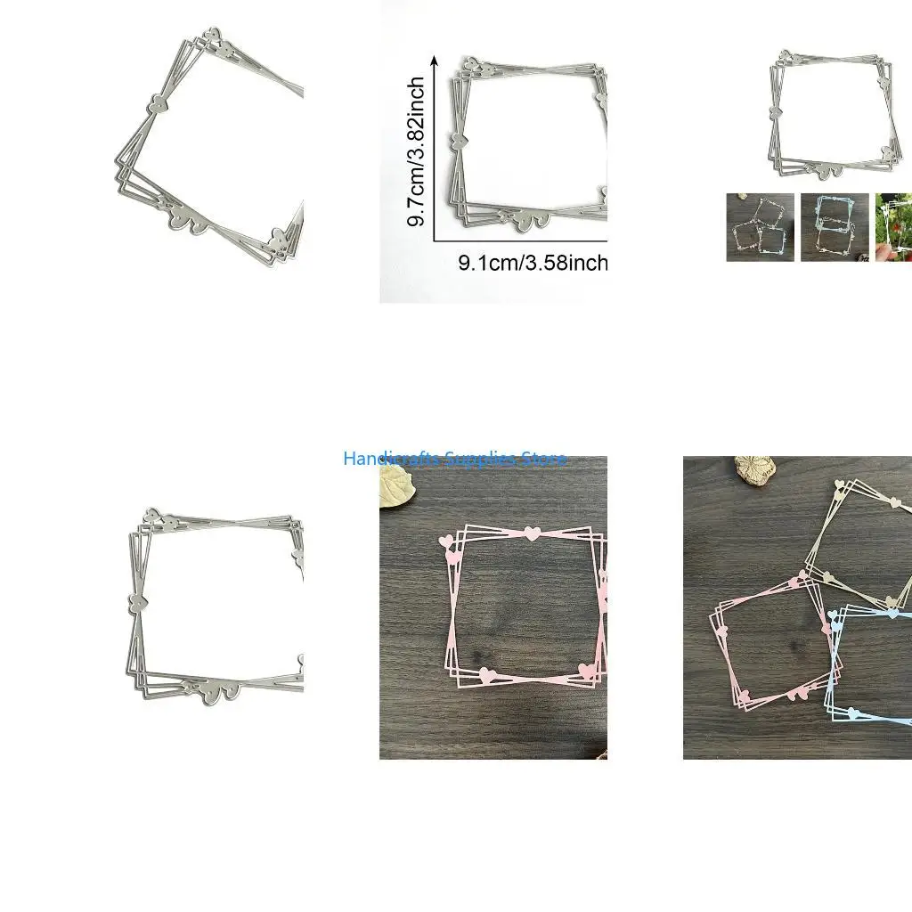 R1WA Heart Frame Metal Die Cuts Carbon Steel Cutting Dies Embossing Stencils for Card Photo Journal Scrapbooking Decorations