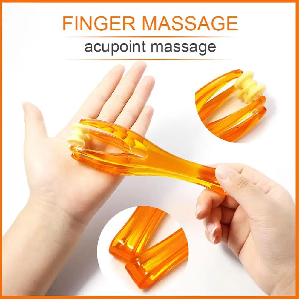 1Pcs Finger Massager Hand Acupuncture Points Finger Joint Massager with Elastic Handle for Blood Circulation Muscle Relaxation