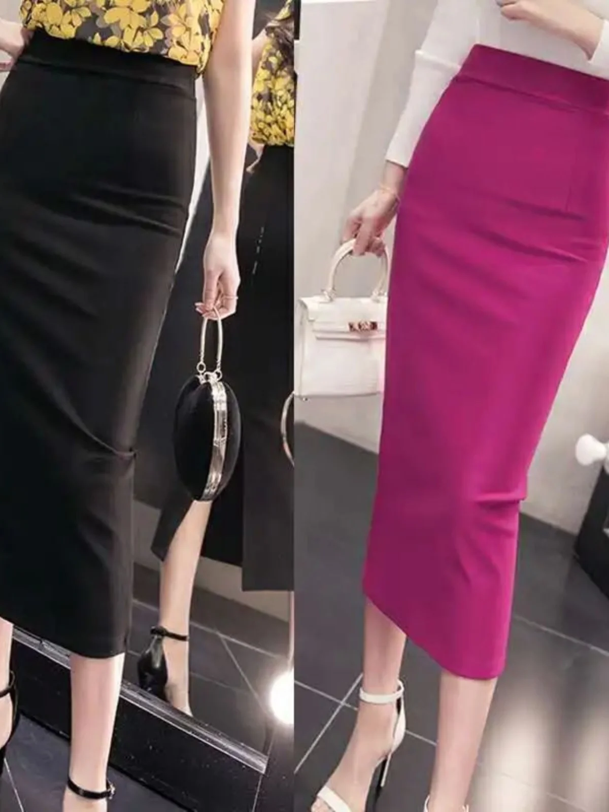 

Оверсайз, облегающая юбка с разрезом сзади, высокая талия, средней длины, женская юбка Busin Profional с высокой талией, осенняя мода