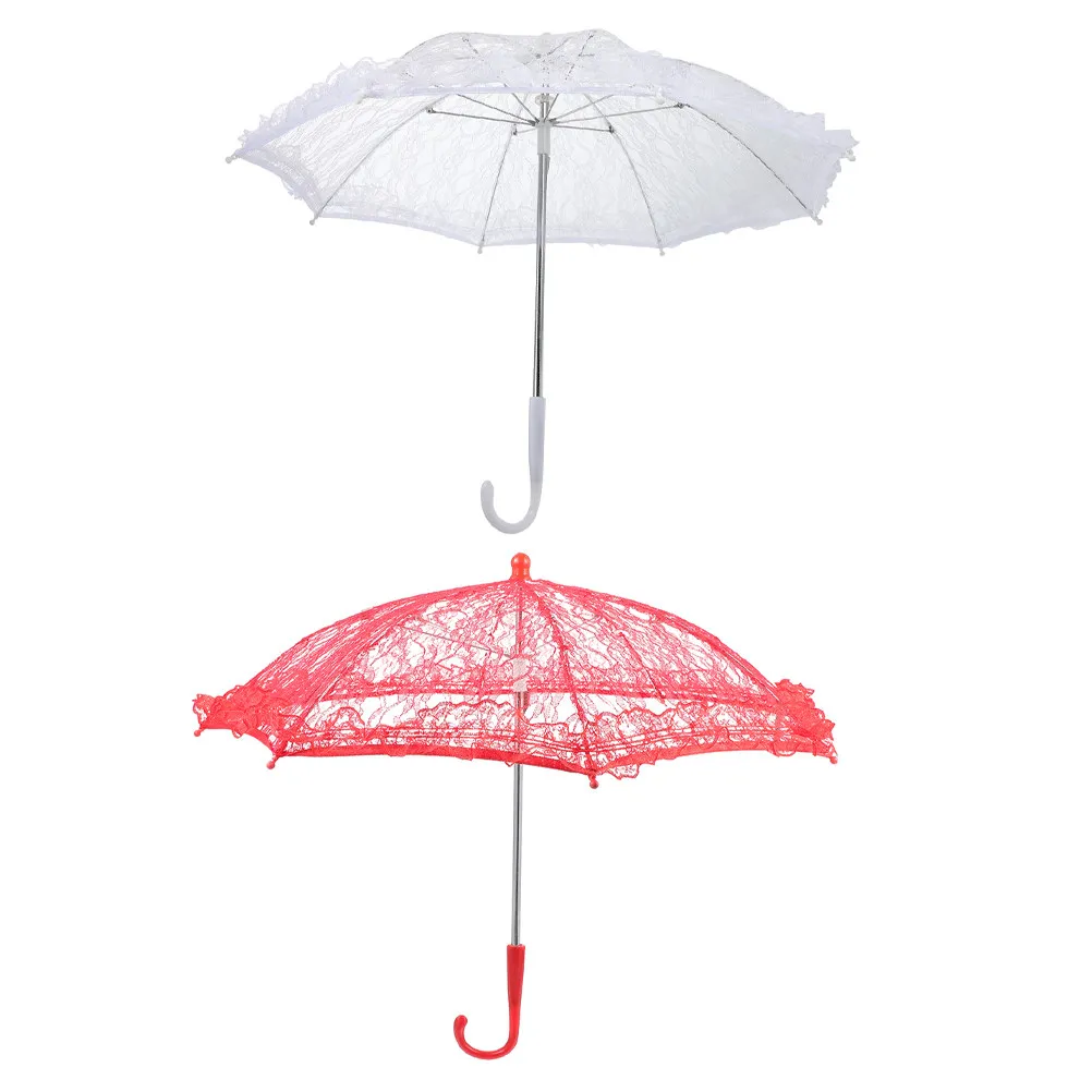 2Pcs Large Delicate Lace Umbrella Photography Prop for Wedding Bridal Photoshoot Vintage Tea Party Dance Performance Elegant view 5