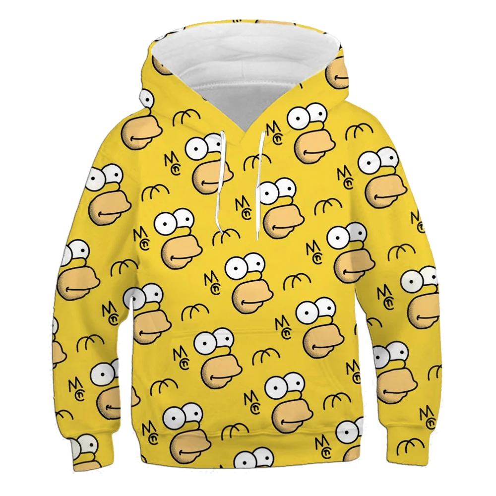 The Simpsons men and women fashion age-reducing cute cartoon print trend play walk play loose outdoor sportswear hoodie