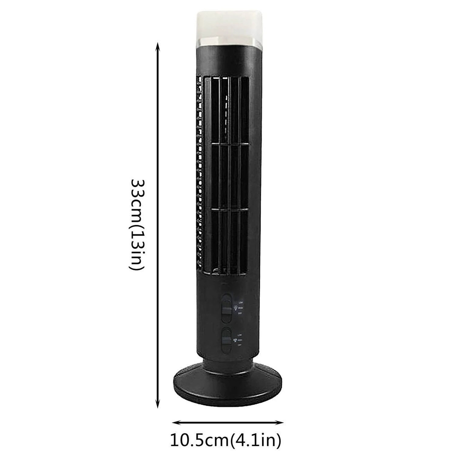 Electric Bladeless Tower Cooling Fan, Portable Air Conditioner, Desktop Mini Tower Fan with Stand, 2 Gear Speed