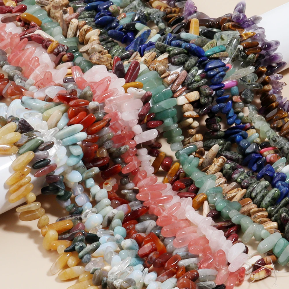 1 Strand 8-25mm Irregular Natural Chips Gravel Stone Teeth Shape Amethyst Tiger Eye Agate Beads For Jewelry Making DIY Supplies view 5