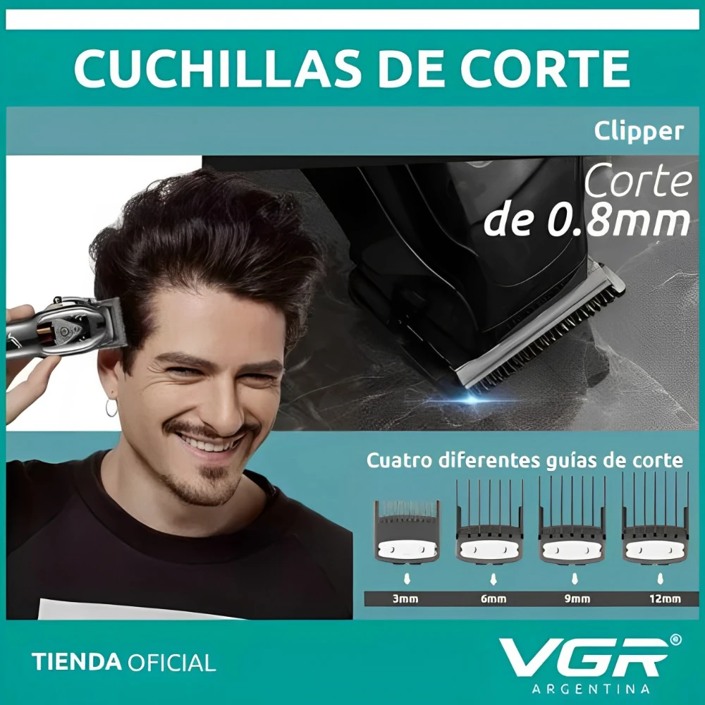 VGR maquina de cortar cabello maquina cortar cabelo profissional Aparador de Pelos Profissional Máquina de Corte de Pelos Ajustável Máquina de Corte Barbeiro Sem Fio 9000 RPM Máquina de Corte Aparador para Homens V-653