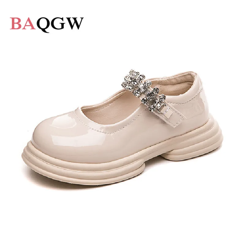 

Children Water-proof Leather Shoes Kids Fashion Princess Sandals Baby Girl Flats Slip Party Wedding Rhinestone Bling Shoes Sweet