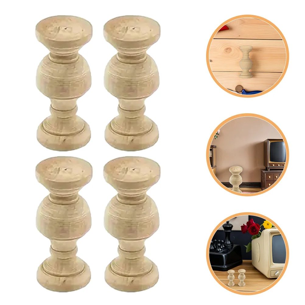 

10Pcs Dining Cabinet Decorative Wood Spindles Unfinished Wooden Baluster for DIY Wine Rack Bed Frame Home Decor